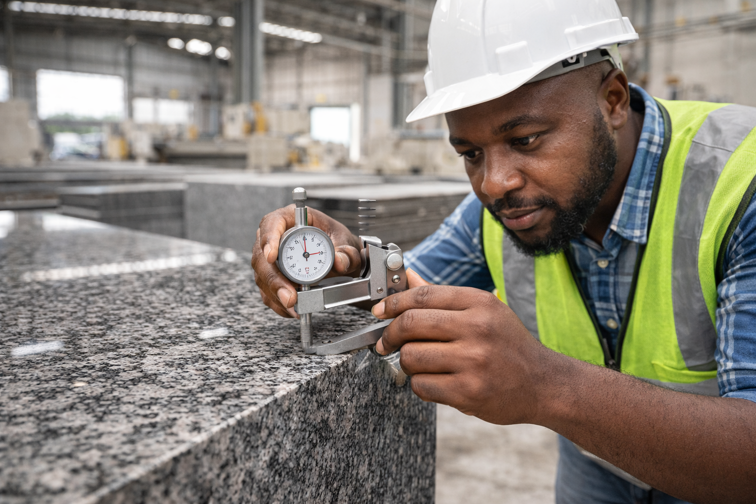 Quality inspection of granite slabs